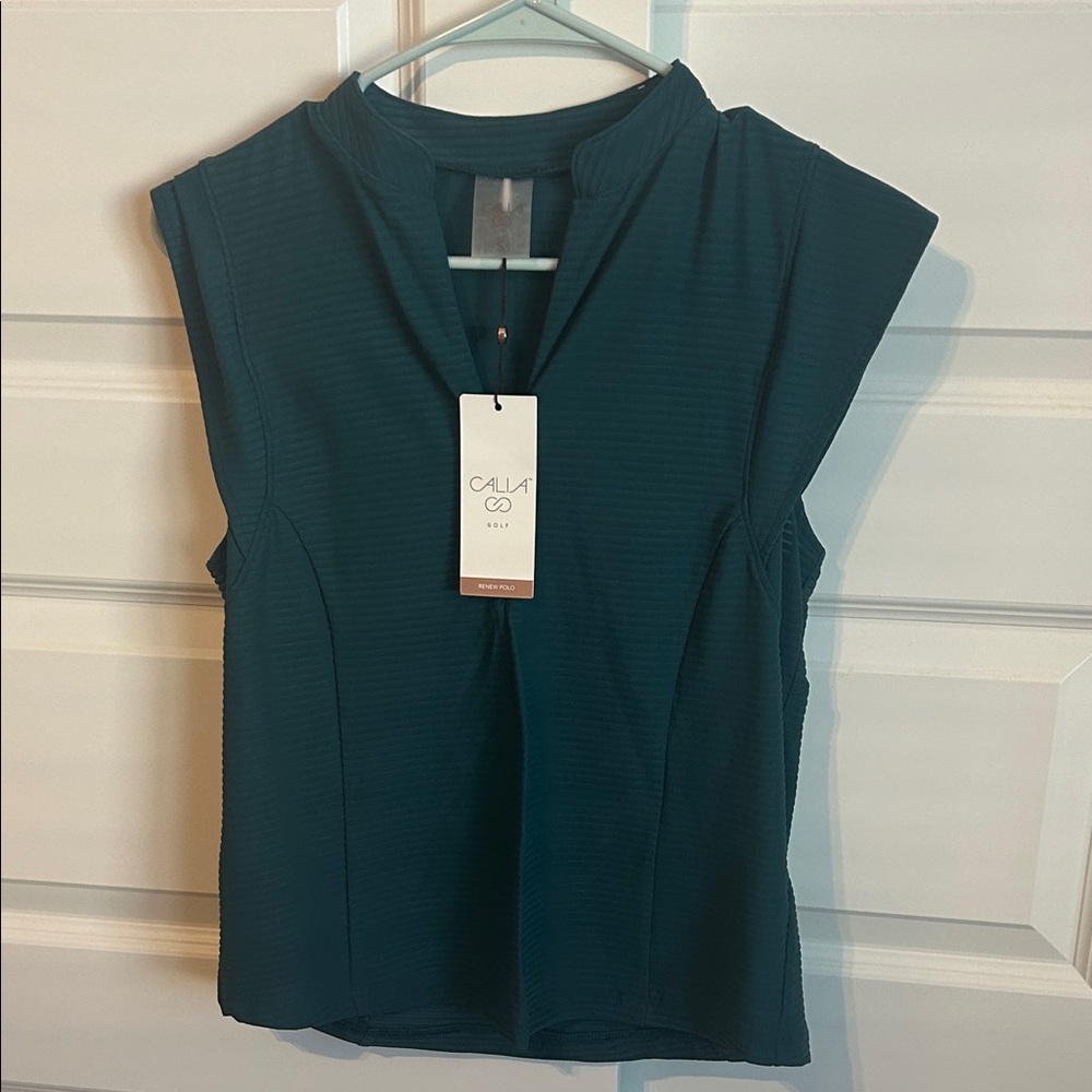Calia dark teal golf top NWT